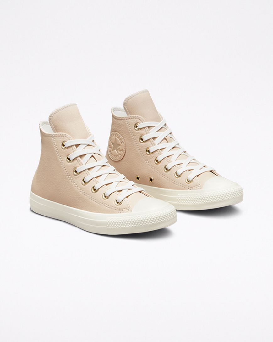 Women's Converse Chuck Taylor All Star Earthy Neutrals High Top Shoes Apricot / Light Gold | AU 86105O